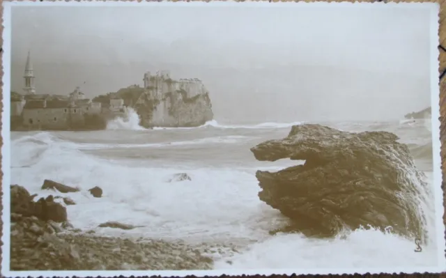 Kotor, Montenegro Jugoslavia Yugoslavia 1930s Realphoto Postcard,Bay Castle Rppc