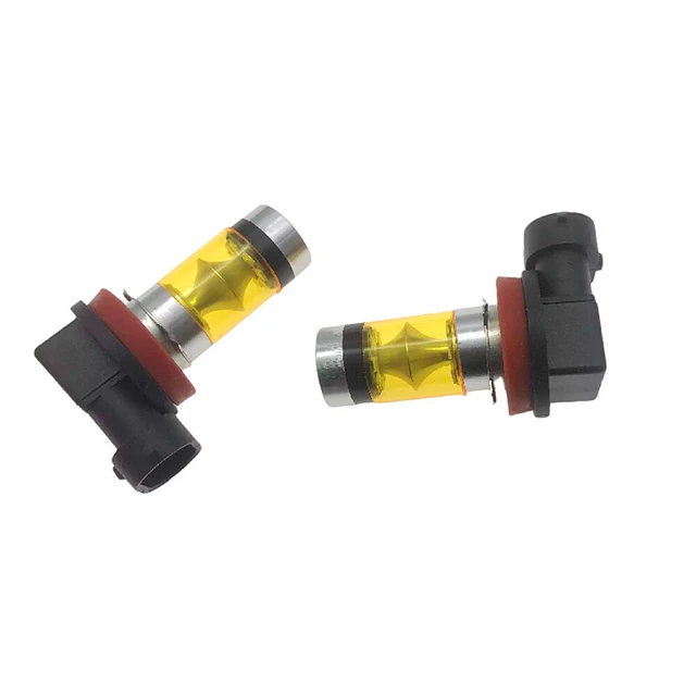 2x 100W H11 H8 H9 3000K Yellow High Power LED Fog Lights Driving Bulb DRL New