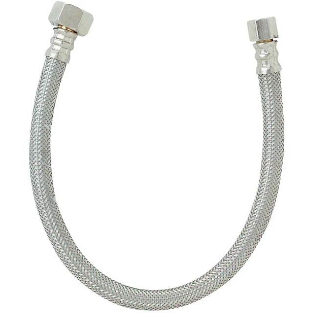 Do it Best 3/8 In. C X 1/2 In. F X 16 In. L Stainless Steel Faucet Connector SIM