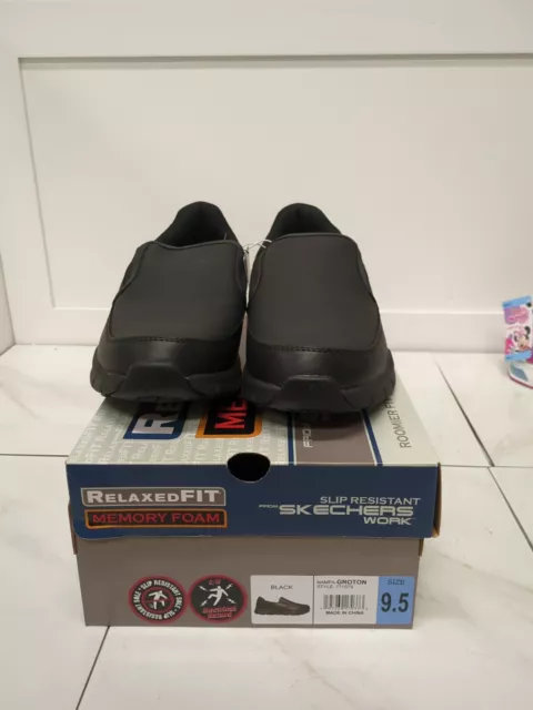 76832 SKECHERS MEN S WORK Shoes ROCKLAND SYSTEMIC NON SLIP SOLE Black 49.95 PicClick