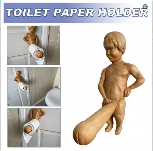Lustiger Holz Toilettenpapierhalter Rollentuch Wand Papierhalter Handtuchhalter