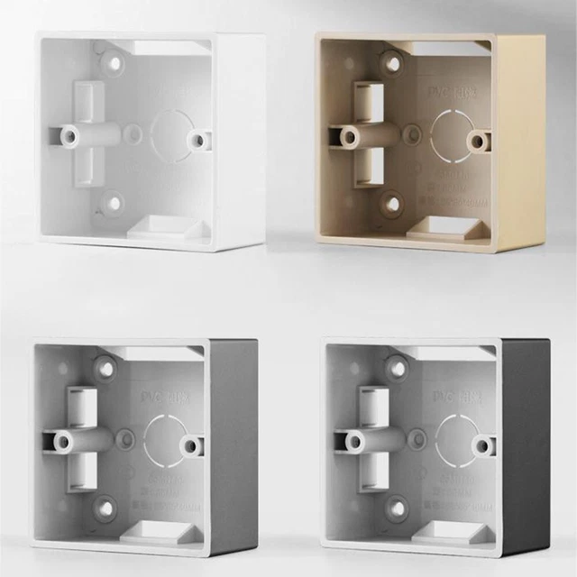SURFACE-MOUNTED BOX ETHERNET Backbox PVC Socket Junction Box 2pcs 86 ...