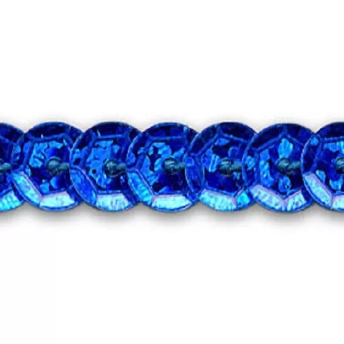 Paillettenband in Blau holo auf Rolle, 2 Rollen x  6 mm X ca. 6 m