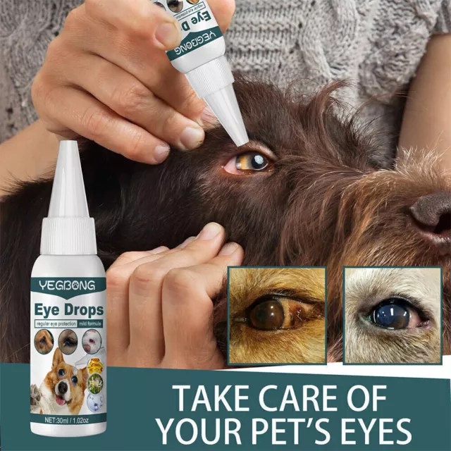 Anti-Inflammatory Pet Dog Cat Eye Drops Tear Stain Conjunctivitis Eye Care 30ml