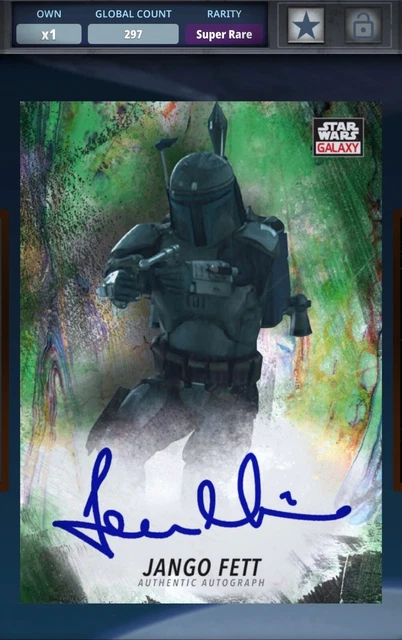 Topps Star Wars Card Trader Super Rare Chrome Galaxy Signature - Jango Fett