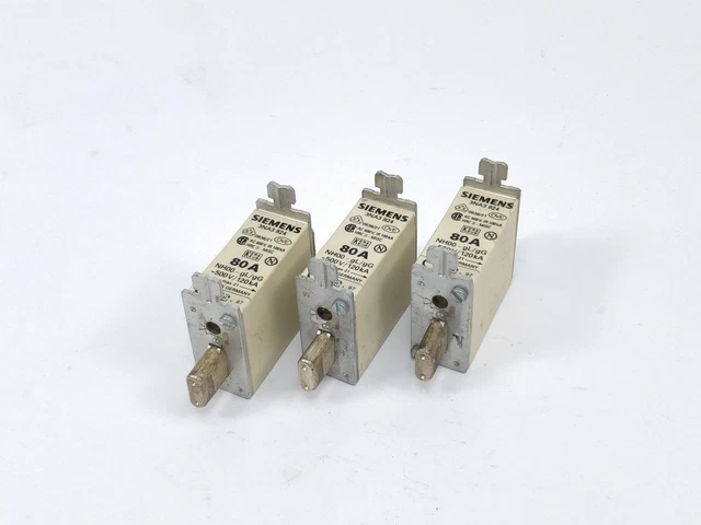 SIEMENS 3NA3824 Fusible 80A 500V NH00 Gg 120kA 3 Scp