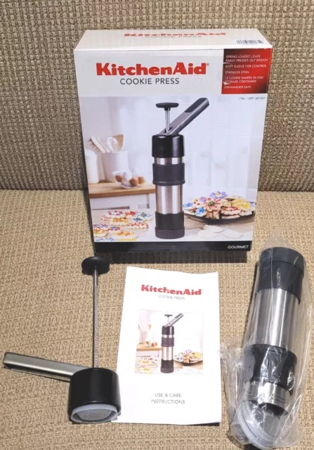 KitchenAid Kn306fpobc Gourmet Cookie Press Set Stainless Steel 12 Discs  681041 for sale online
