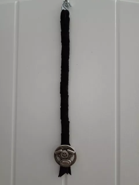Air horn pull cord Peterbilt & Kenworth, Twin V Engine concho/  black leather