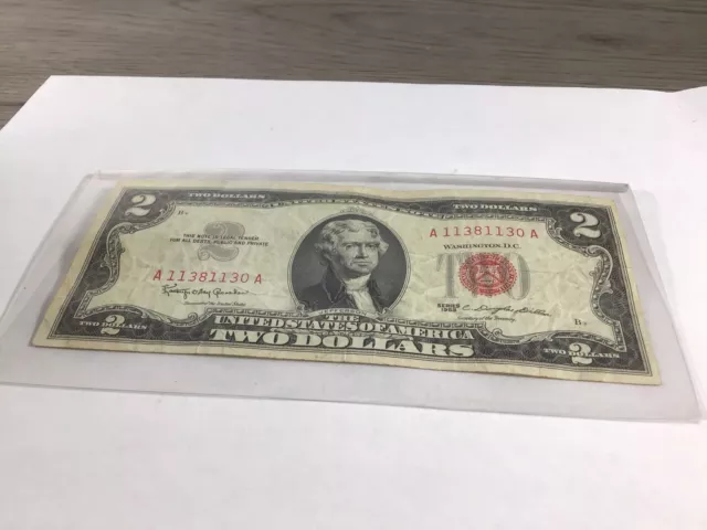 United States Note Series 1963 Red Seal Two Dollar Bill