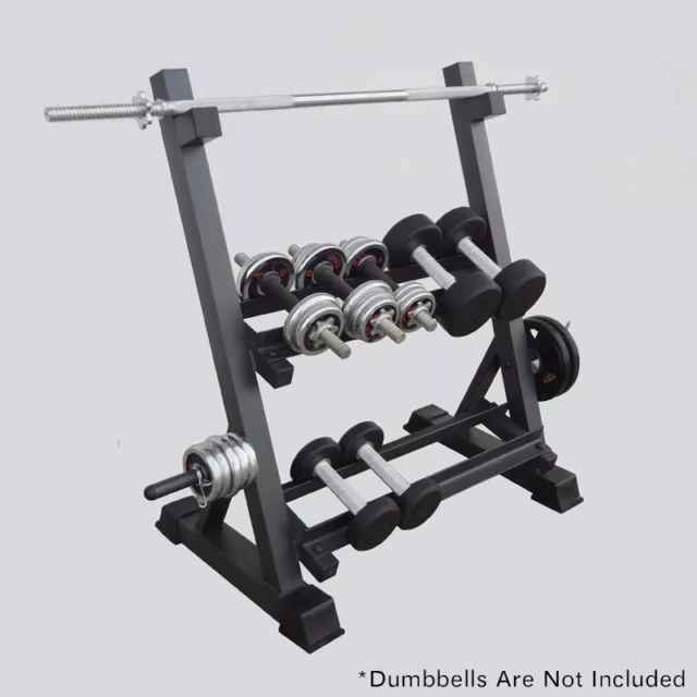 3-Tier Heavy Duty Steel Dumbbell Barbell Rack Storage Racking Home Gym 2 Types