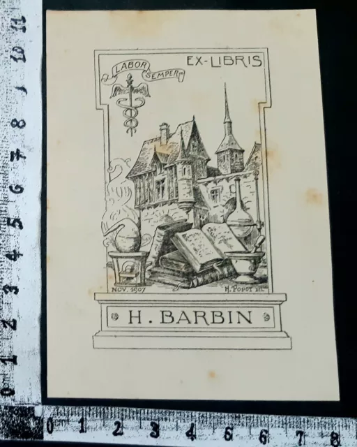 WUNDERKAMMER EXLIBRIS 30 - " Castle ANNO 1907 " - * H. POPOT * - P