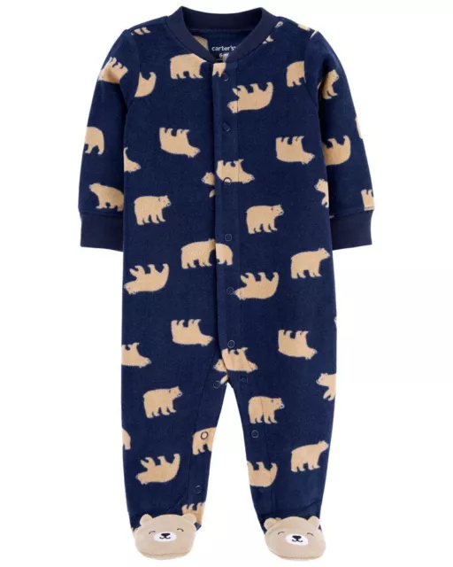 Carter's Baby Boy 1Pc Bear 3D Footed Blanket Sleeper Cozy Fleece Pajamas 3M