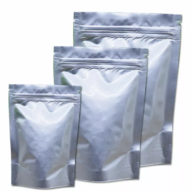 Pure Aluminum Mylar Foil Stand Up Zip Lock Bags Food Grade Pouches Packaging