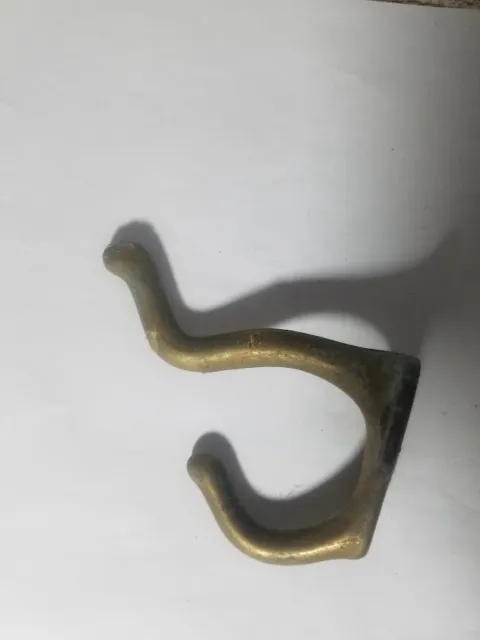 Vintage Brass Double Wall Hook - Coat Hat Clothes Hanger