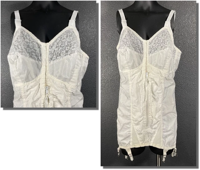 VINTAGE CURVY GIRL Open Bottom Corset Girdle Six Garters 3840C 72.99