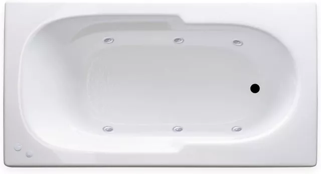 Carver Tubs AR6032 - 6 Jet Whirlpool Bathtub-White Acrylic- Left Hand Motor 2