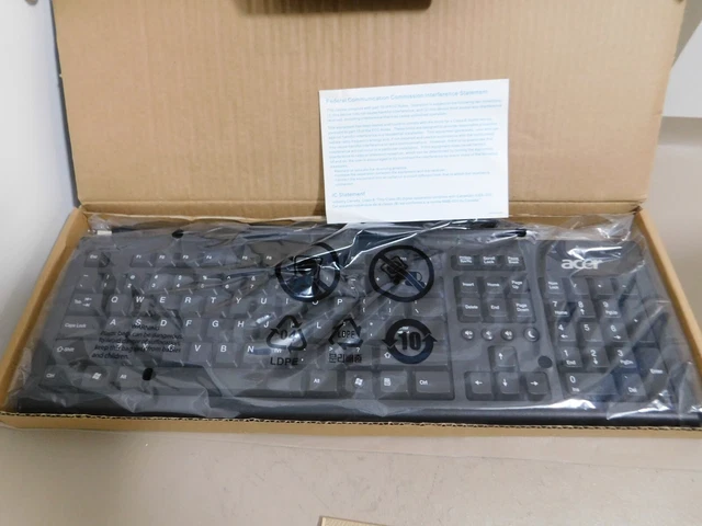 Tastiera Cablata USB Acer PR1101U Nera - Nuova, Semplice E Funzionale