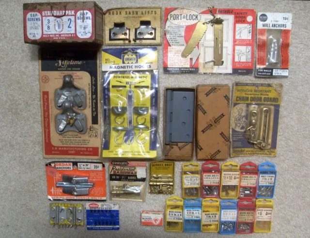 Lot of Vintage Hardware Store Stock Items - Unused Sealed Packages
