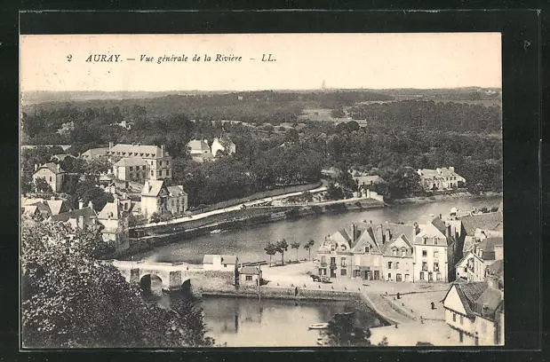 CPA Auray, Vue générale de la Rivière 1923