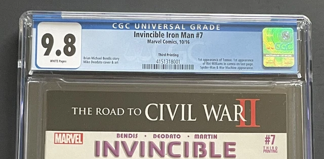 Invincible Iron Man #7 CGC 9.8 WH 3rd Print 1st Riri Williams 3