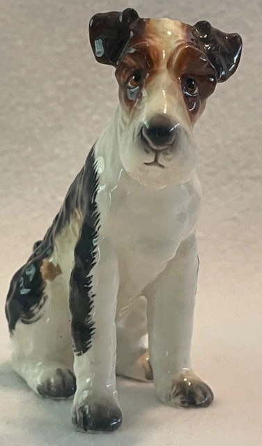 Vintage NAPCO M1758 Japan Ceramic Dog Figure Figurine WIRE FOX TERRIER