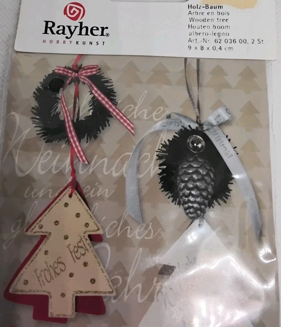 HOLZ BAUM 🎄 2 er SET Fa. Rayher. Deko Basteln Weihnacht Weihnachten EUR ...