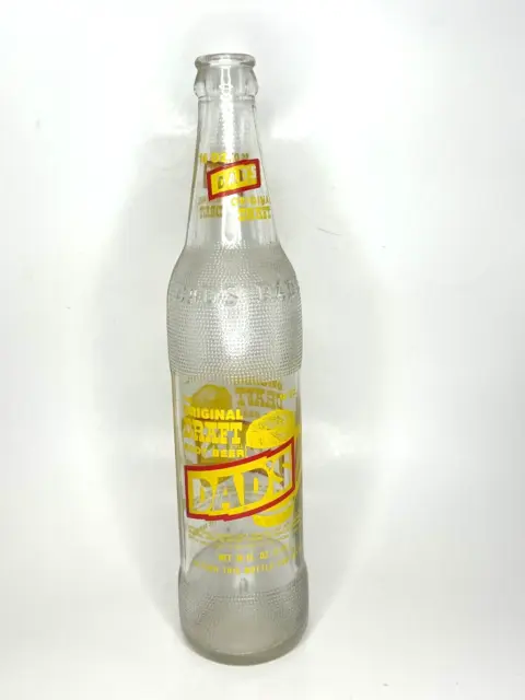 Vtg. Dad's Orig. Draft Root Beer Empty Soda 16 oz. Glass Bottle Return for Dep