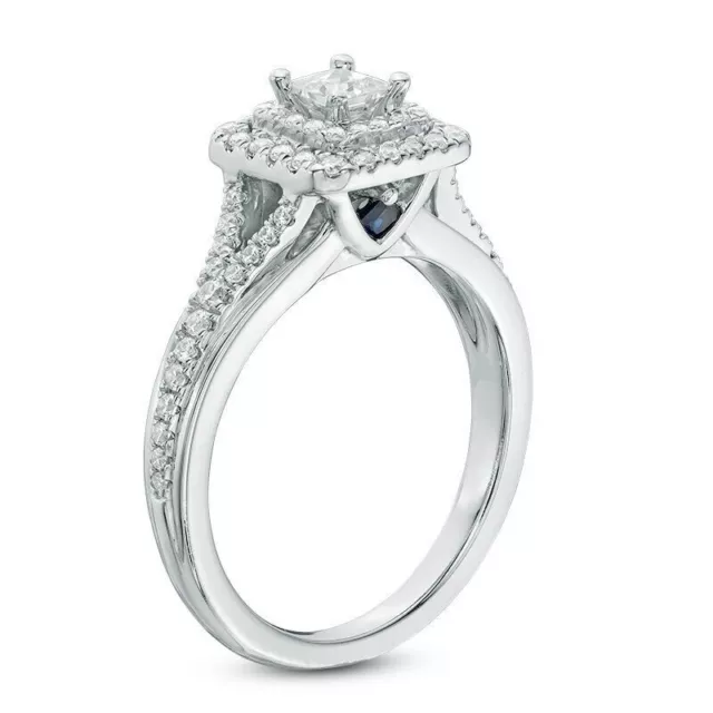VERA WANG LOVE Collection Lab Created Diamond Halo Wedding WhiteGold ...