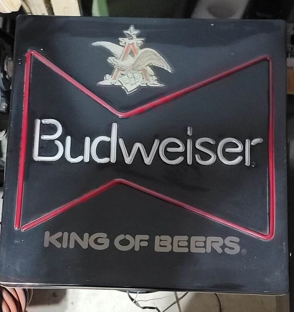 Budweister King Of Beers Lighted Sign rare bar display box