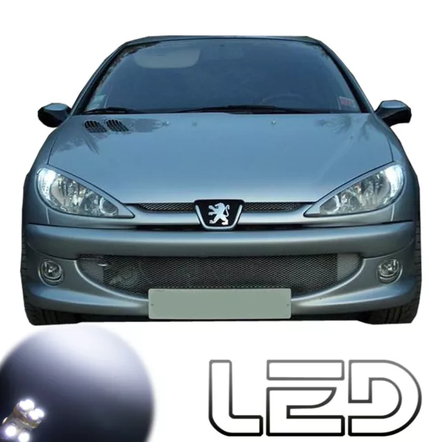 Pour Peugeot 206 Ampoules LED Blanc  Veilleuses feux position anti erreur