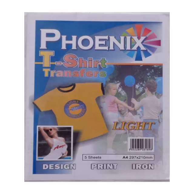 Phoenix T-Shirt Trasferimento Carta - Luce (5, 10, 30 Fogli)