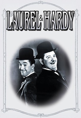 Hardy Épais Et Stupide Laurel & Hardy Bouclier avec Cordon Étain Signer 20 X 30 CM 