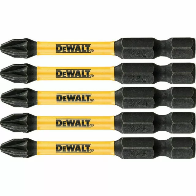 DeWALT Impact Screw driver Pozi PZ2 Bits Extreme FlexTorq 57mm fits makita 5pcs