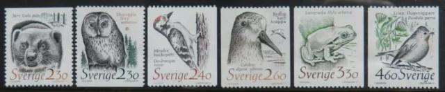 Sweden 1989 set of 6 stamps Animals SG 1431/6 Mint unhinged cat £12.50