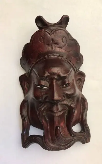 Finely hand-carved Rosewood  Asian face mask  wall hanging