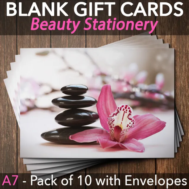 Gift Voucher Card Beauty Salon Spa Wellness Massage x10 + Envelopes
