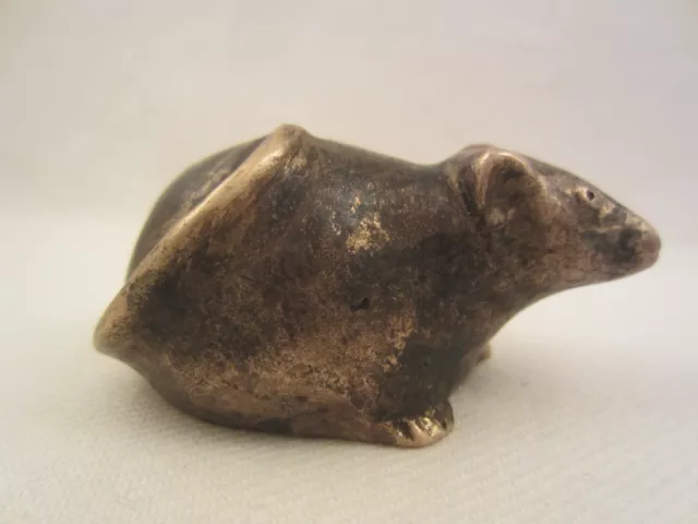 Maus Ratte Bronze Figur Skulptur Massiv Signiert H.l. Antik Alt Mouse Ratz Rat