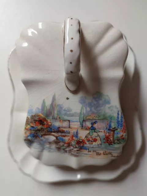 Vintage Lancaster Covered Butter/cheese Dish 'In an Old World Garden'