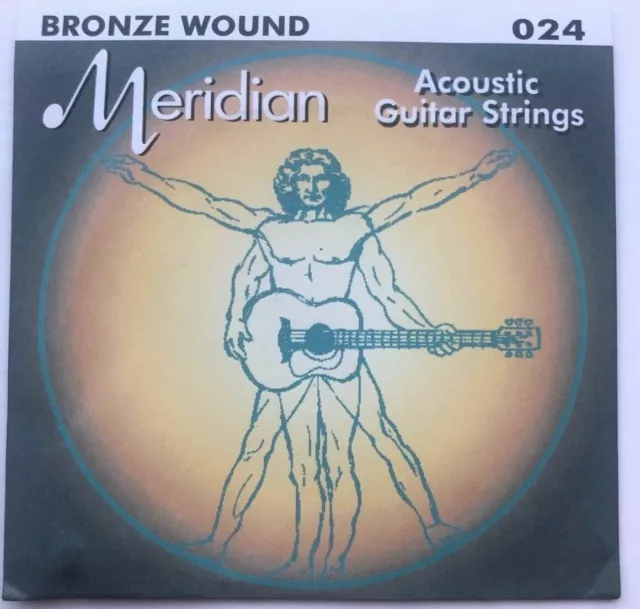 PACK OF 6 x MERIDIAN BRONZE WOUND ACOUSTIC GUITAR STRINGS GAUGE .024