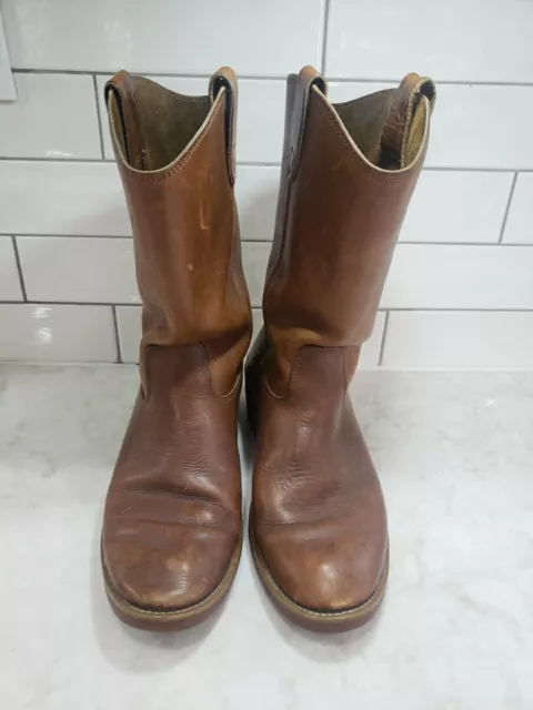 Men's Size 10 Vintage GEORGIA GIANT Brown Leather 11" Tall Western Work Boots