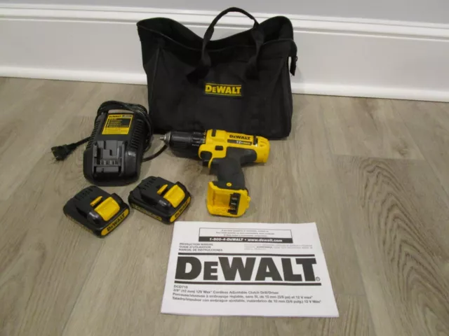 DeWalt DCD710 12v Cordless Drill Driver with Lithium Ion Batteries and Charger