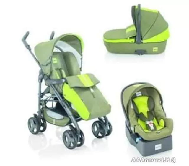 TRIO INGLESINA ZIPPY Kit auto per navicella colore verde con