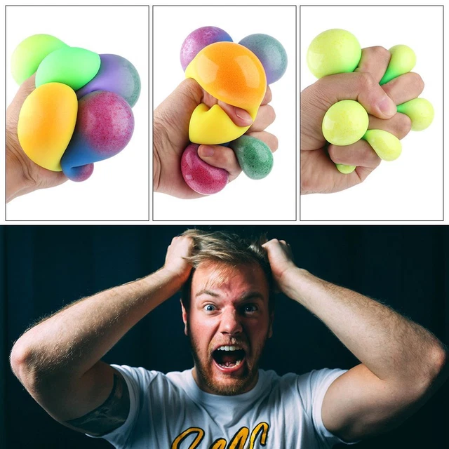 Stress divertente. TPR Squeeze Balls giocattolo fidget cambiare colore schiuma morbida