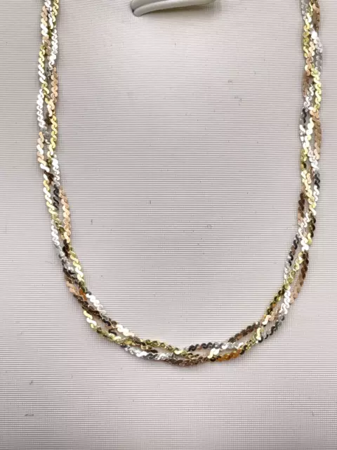 STERLING SILVER 925 ITALY 20" MULTI STRAND CHAIN NECKLACE 2.5 mm wide 4.8g