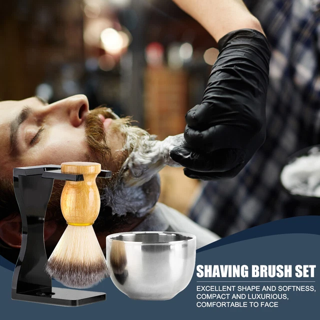 Set di spazzole da barba 3 in 1 senza odore pungente setole spazzola da barba regalo per uomo