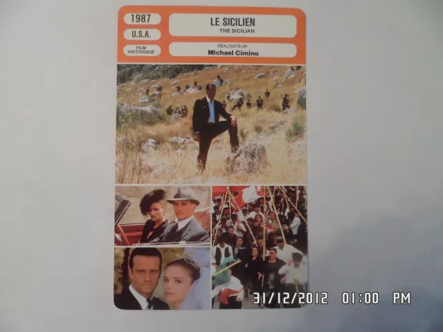 CARTE FICHE CINEMA 1987 LE SICILIEN Christophe Lambert terence Stamp