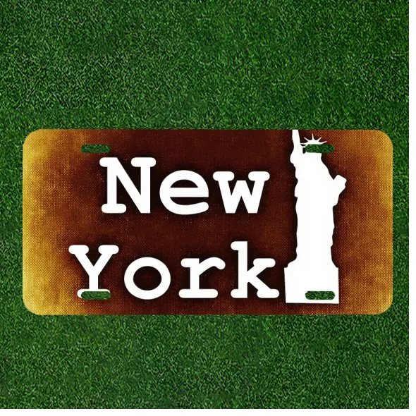 Custom Personalized License Plate Auto Tag With New York Statue Of Liberty