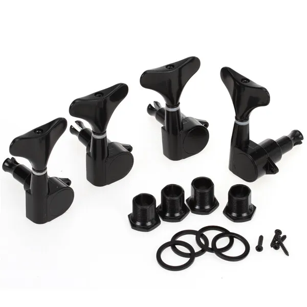 Black Guitar Sealed Tuners Tuning Pegs Machine Heads 4R For 4 String Bass