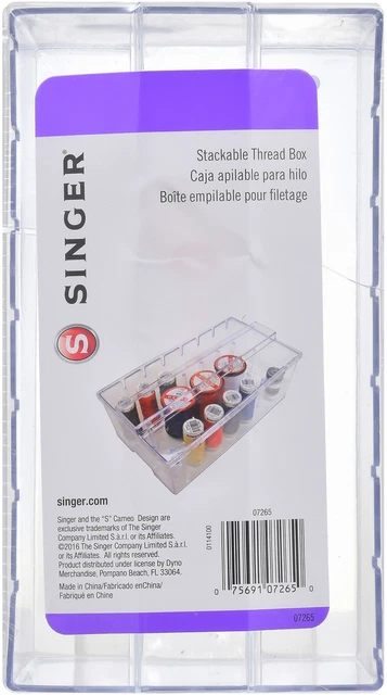 Paquete de 6 cajas de rosca de plástico transparente Singer-2,75""X4,5""X8"" -7265