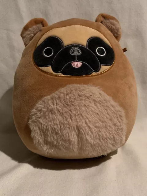 Squishmallows Dally Pug Dog Brown Squad Bear Suit Costume 9" Plush Toy 